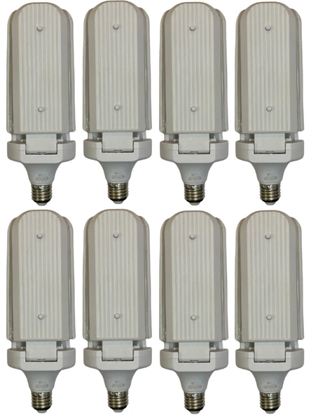 (8 Adet) Sorti 30W (270W) Beyaz Işık E27 Duylu (Kalın Duy) Led Pervane Ampul