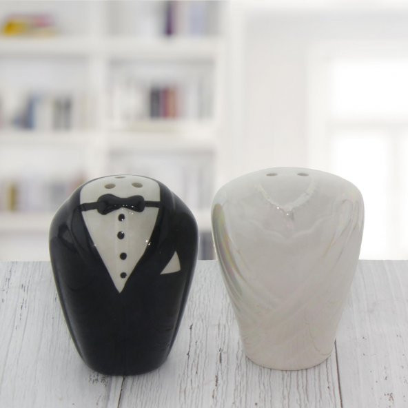 5x6cm Gelin Damat Tuzluk Karabiberlik Porselen