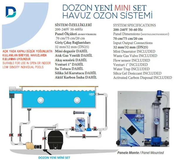 Dozon MINI SET Havuz Ozon Sistemi 10g/h 200W- 51/100m3-ToptancıyızBiz - 2