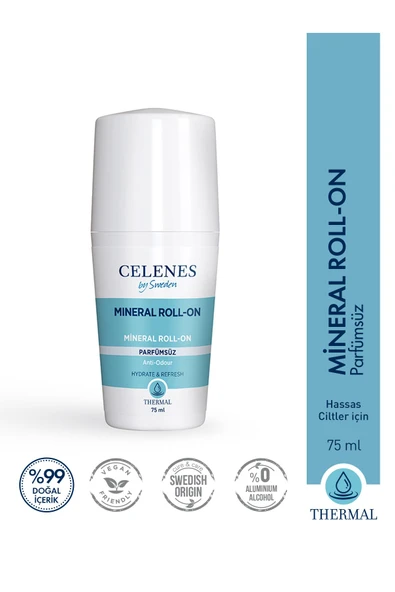 Celenes Thermal Roll-On Mineral Hassas Ciltler Parfümsüz 75 ml - Resim 3