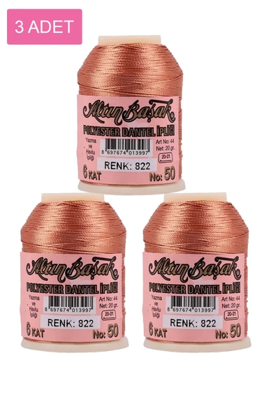 3 Adet Altınbaşak Oya ve Dantel İpi 20 gr -    - No: 822