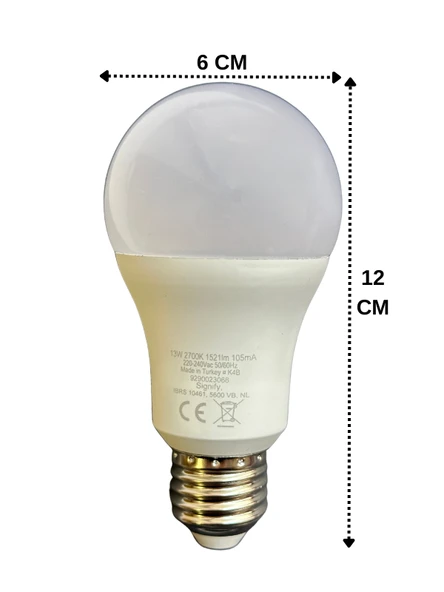 (6 Adet) Philips 13W Sarı Işık E27 Duylu (Kalın Duy) Led Ampul - 3
