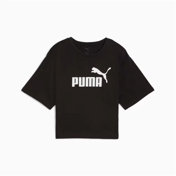 Puma ESS Cropped No:1 Logo Tee Siyah Kadın Spor Tişört - 684972 01 - 4