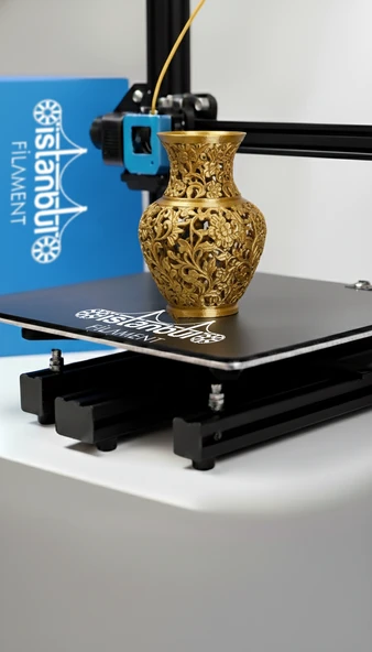 İstanbul Filament 3D Baskı Pla+ Filament Transparan Sarı 1 kg 1,75MM 0,05 mm Bambu Lab Uyumlu - Resim 4