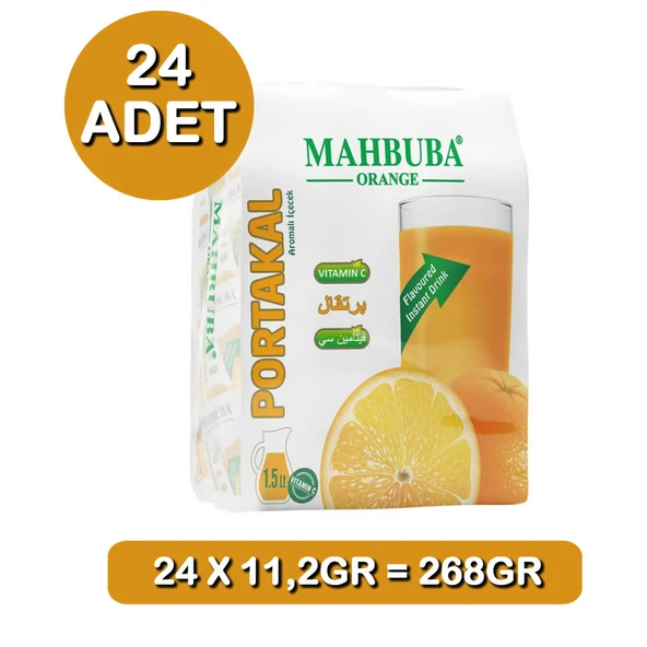 Mahbuba Portakal Aromalı Soğuk Toz İçecek 24x11.2gr