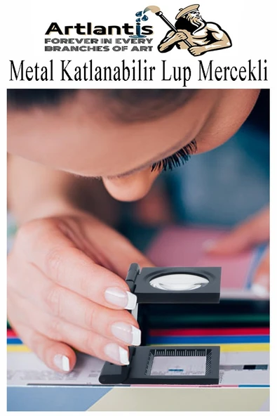 Lup Büyüteç Metal 25x25 mm 1 Adet 10X Büyütmeli Katlamalı Lup Optik Mercek Tekstil Kumaş İplik 2.5x2.5 cm Katlanabilir - 4