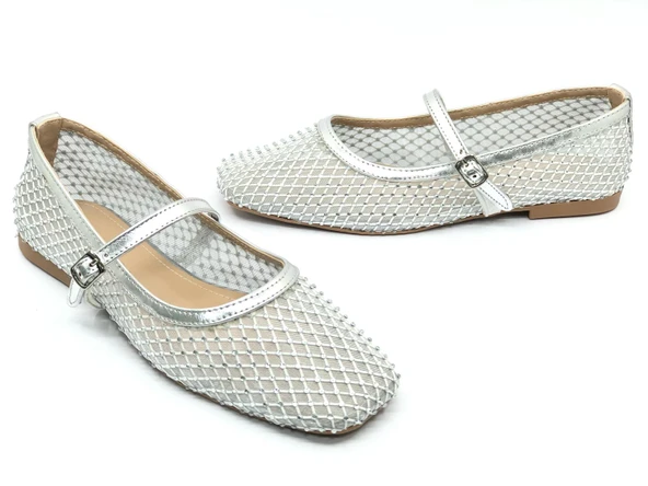 Feles Dantel Taş Detaylı Kadın Babet Ayakkabı ürün görseli