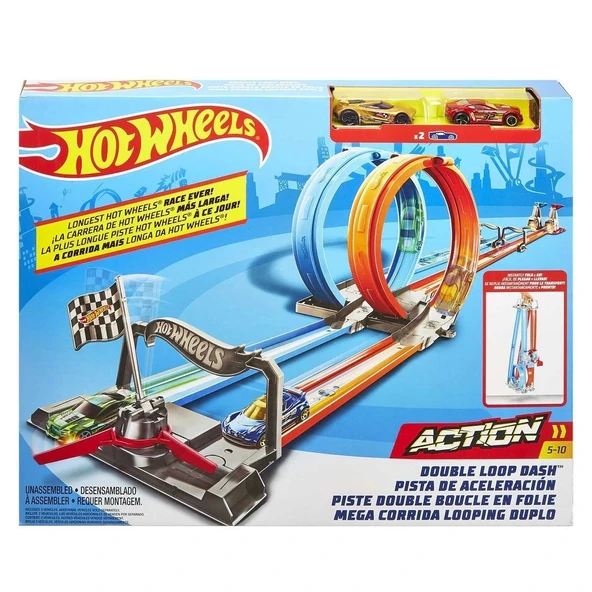 Gfh85 Hot Wheels Çift Çemberde Depar Pist Seti