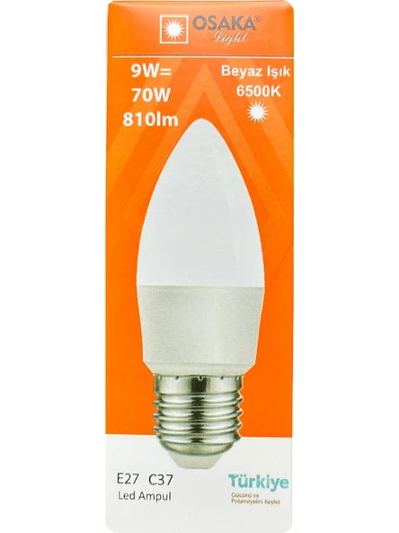 (1 Adet) Osaka 9W (70W) Beyaz Işık E27 Duylu (Kalın Duy) Led Ampul ürün görseli 1