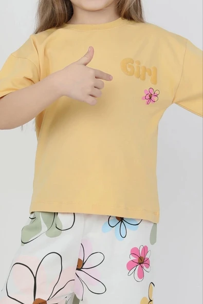Gırl Baskılı Simli Kız Takım - 2