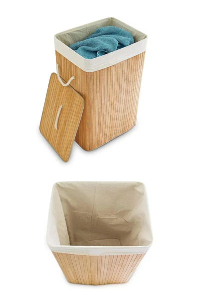 Busstier Katlanabilir Bambu Çamaşır Sepeti, Kapaklı, İç Astar, Taşıma Kulplu, 66 Litre - 8