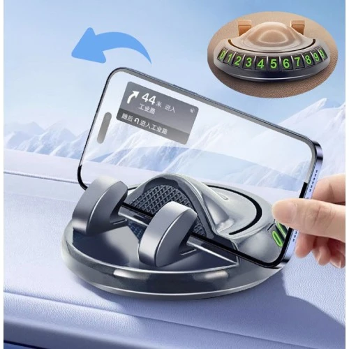 Periboia 360° Dönebilen Yapışkanlı Numaratörlü Araç Telefon Tutucu