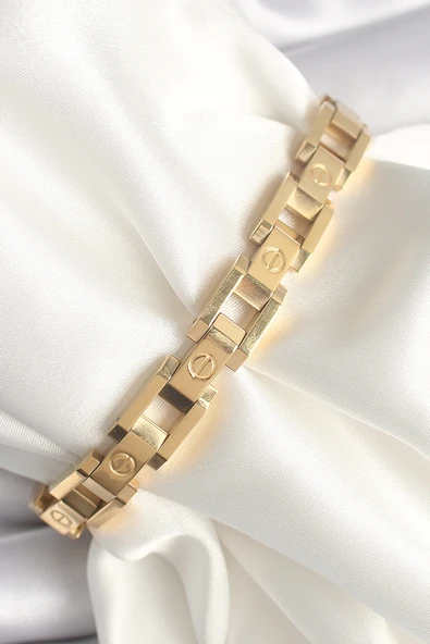 316L Çelik Gold Renk Unisex Bileklik - TJ-BB6497 ürün görseli 1