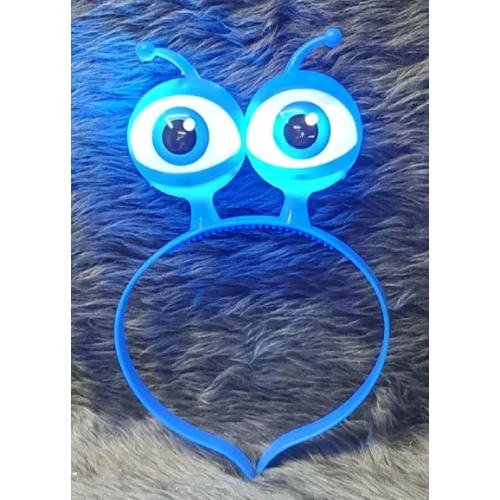 Periboia Led Işıklı & Pilli Uzaylı Göz Parti Tacı Mavi Renk - 2