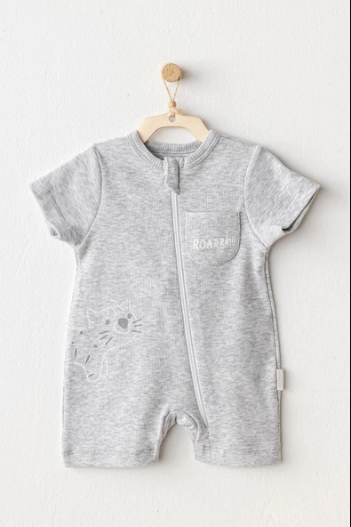 Andywawa Ac25810 Romper Little King Bebek Tulum Grey