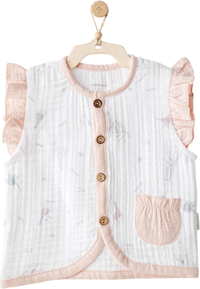 Andywawa Ac25525 Love Family Müslin Yelek Ekru