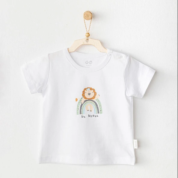 Andywawa Ac25977 Casual Bebek Tişört White