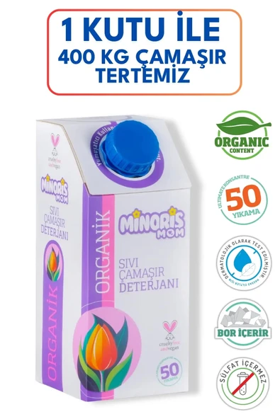 Minoris Mom Organik Sıvı Çamaşır Deterjanı 1 Lt 50 Yıkama