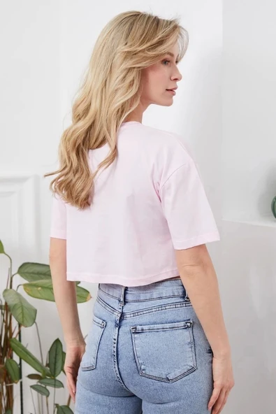 Baskılı Crop tişört - 6