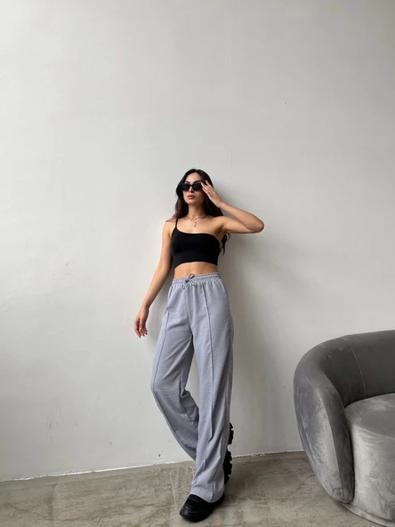 Çımalı keten pantolon - 3