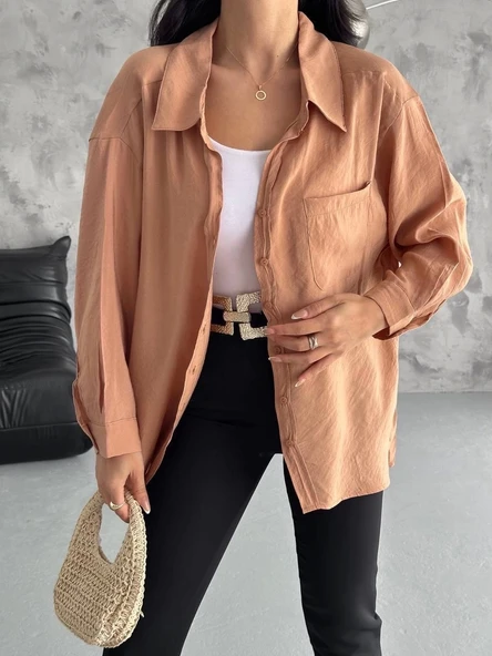 Modal oversize cepli gömlek - 5