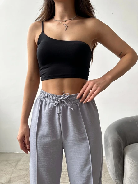 Çımalı keten pantolon - 2