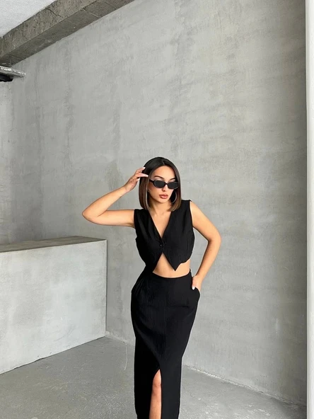 Çilek takım etek yelek - 5