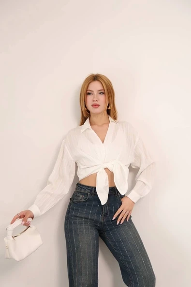 Kendinden çizgili london gömlek - 3