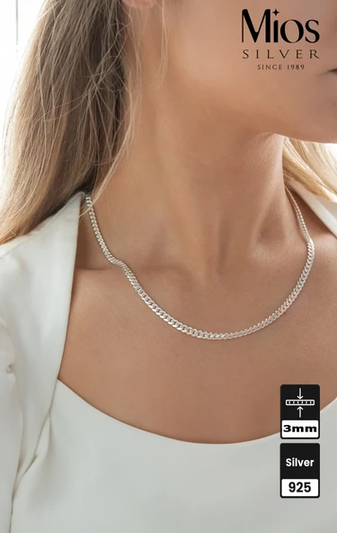 3mm Gurmet Gümüş 925 Ayar Kolye