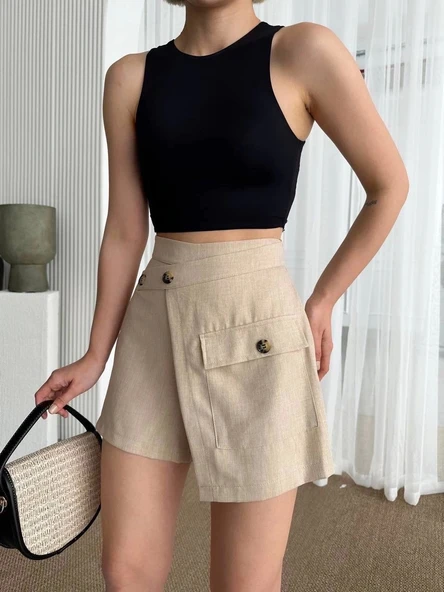 Tek cepli şort etek - 2