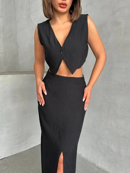 Çilek takım etek yelek - 4