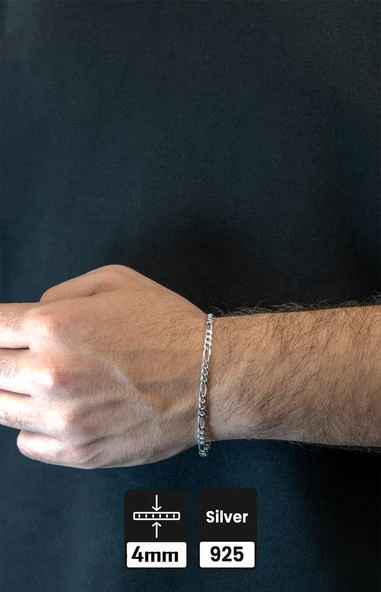 4mm Gurmet 925 Ayar Gümüş Bileklik