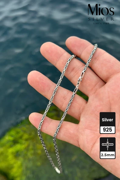 2.5mm Yuvarlak Kral 925 Ayar Gümüş Kolye - 2