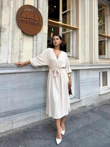 Ayrobin midi elbise - Resim 3