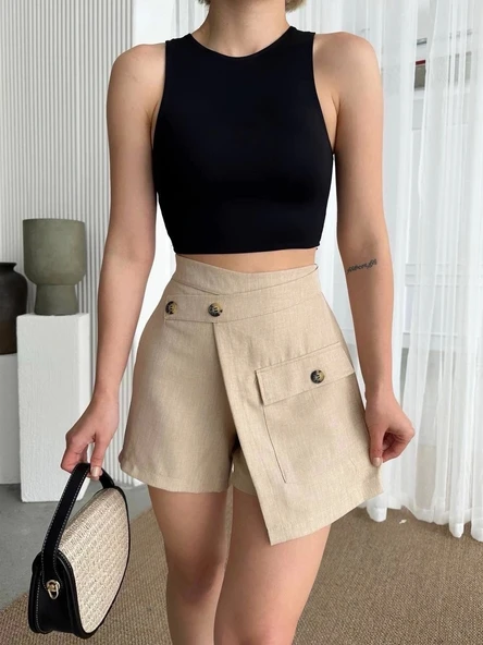 Tek cepli şort etek - 3