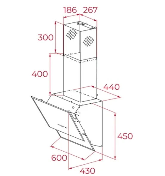 TEKA TVT 60.1 BEYAZ CAM 60 CM. DUVAR TİPİ DAVLUMBAZ - 2
