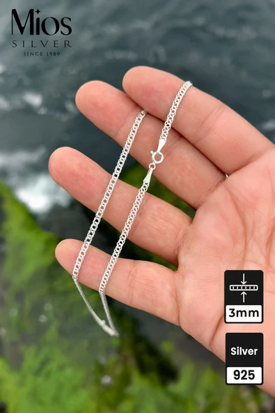 3mm Rambo Zincir 925 Ayar Gümüş Kolye