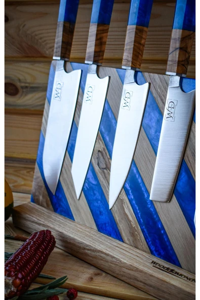 Wooddiamonds Standlı 5'li Şef Bıçağı Seti - 3