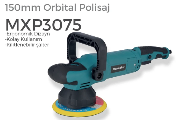 MAX EXTRA MXP3075 - Profesyonel 150mm Orbital Polisaj Makinesi 1200 Watt - 4