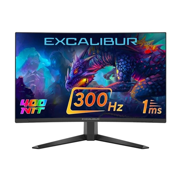 EXCALIBUR 27" VA E27FVC-E 1MS 300Hz HDMI-DP Kavisli Gaming Monitör (1920 X 1080)