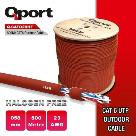 QPORT 500metre  Q-CATO2RHF LSZH 23AWG MAKARALI HALOGEN FREE KABLO ürün görseli