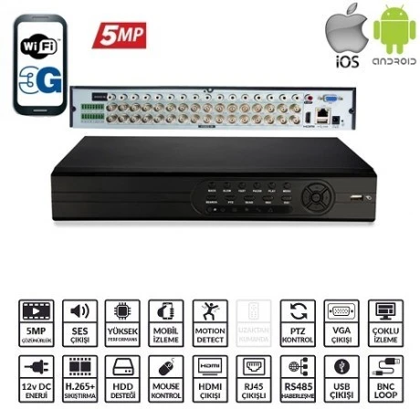EZCOOL 32kanal EZ-8732AHD 5mp ANALOG KAYIT CİHAZI