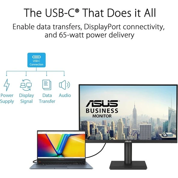 ASUS 27" IPS VA27UCPS 5MS 75HZ HDMI-DP TYPE-C PIVOT KURUMSAL MONİTÖR 3840X2160 - 3