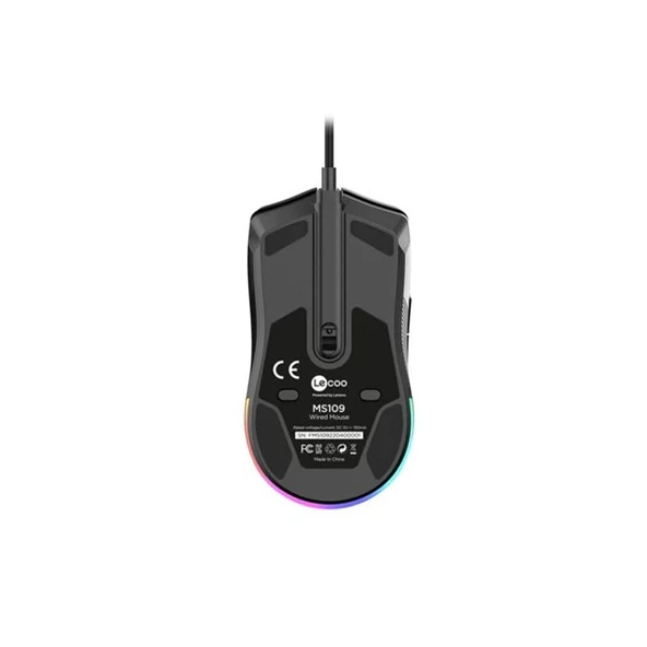 LENOVO LECOO MS109 USB RGB Led Aydınlatmalı 6400dpi Gaming Optic Siyah Mouse - 7