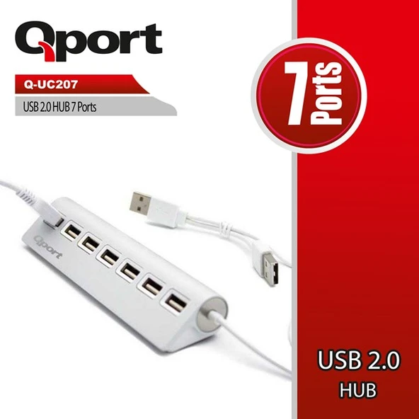 QPORT Q-UC207 7port USB Çoklayıcı Hub ürün görseli 1