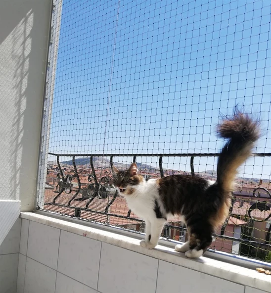 Plastik Döküm Tel Çit File 1MTBoy Kuş Balkon Kedi Pencere Kümes Bahçe Koruma - 8