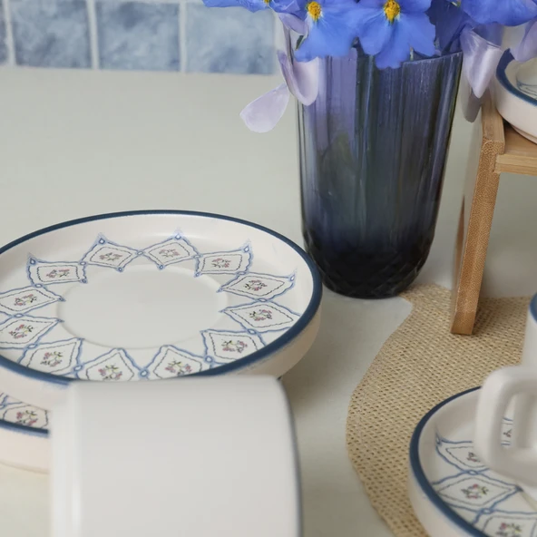 Keramika Floral Waves Stackable Çay Takımı 12 Parça 6 Kişilik 22669-71 - 3