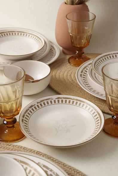 Keramika Brown Leaf Yemek Takımı 24 Parça 6 Kişilik 22427-28 - 6