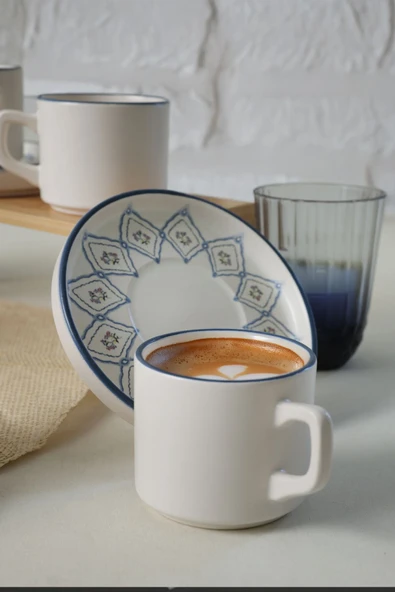 Keramika Floral Waves Stackable Çay Takımı 12 Parça 6 Kişilik 22669-71 - 3