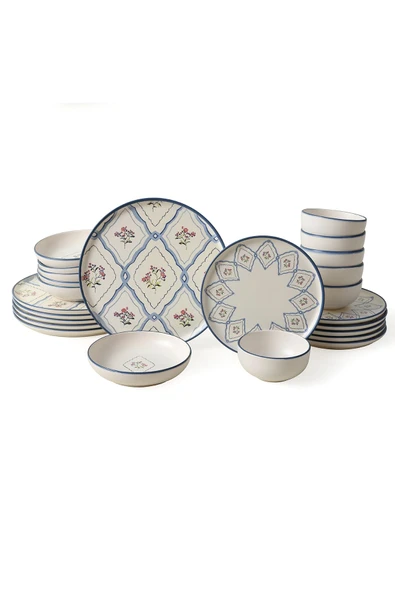 Keramika Floral Waves Yemek Takımı 24 Parça 6 Kişilik 22668-71 - 6